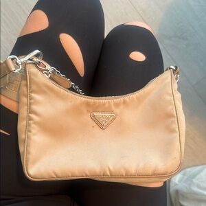 Prada Beige Mini Bag with Silver Accents